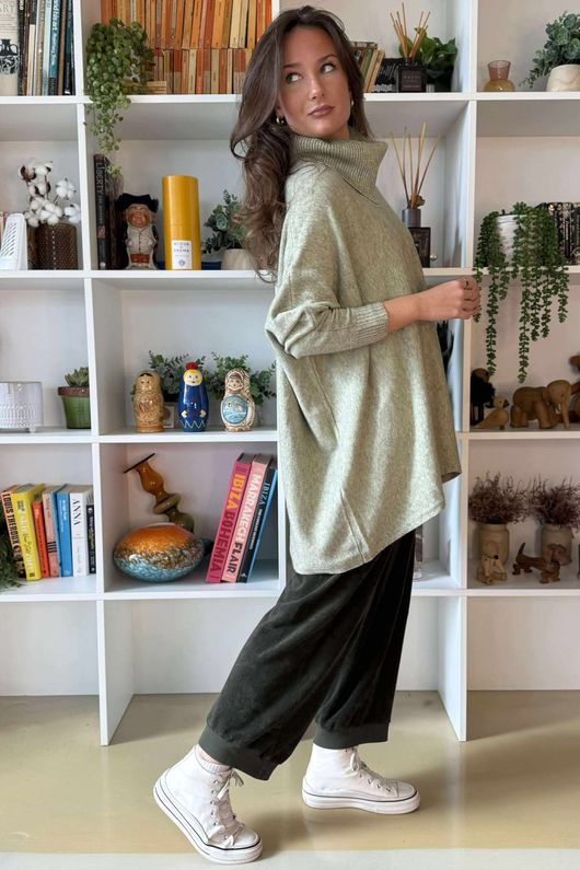 Beyond Terry Oversized Cowl Knit Pistachio Marl 